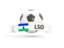 Lesotho. Football with banner. Download icon.