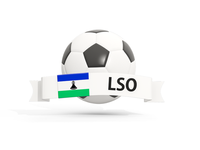 Football with banner. Download flag icon of Lesotho at PNG format