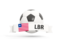 Liberia. Football with banner. Download icon.