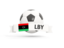 Libya. Football with banner. Download icon.