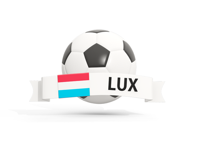 Football with banner. Download flag icon of Luxembourg at PNG format