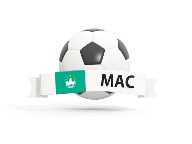 Football with banner. Download flag icon of Macao at PNG format