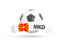Macedonia. Football with banner. Download icon.