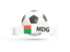 Madagascar. Football with banner. Download icon.