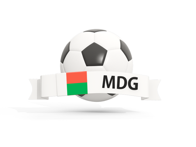 Football with banner. Download flag icon of Madagascar at PNG format