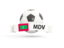 Maldives. Football with banner. Download icon.