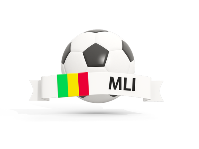 Football with banner. Download flag icon of Mali at PNG format