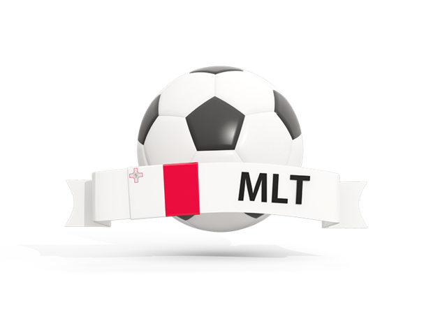 Football with banner. Download flag icon of Malta at PNG format