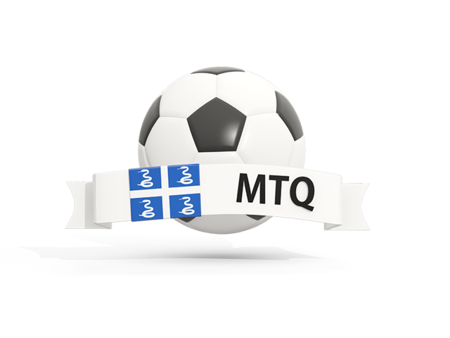 Football with banner. Download flag icon of Martinique at PNG format