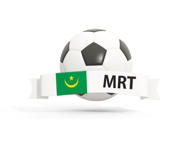 Football with banner. Download flag icon of Mauritania at PNG format
