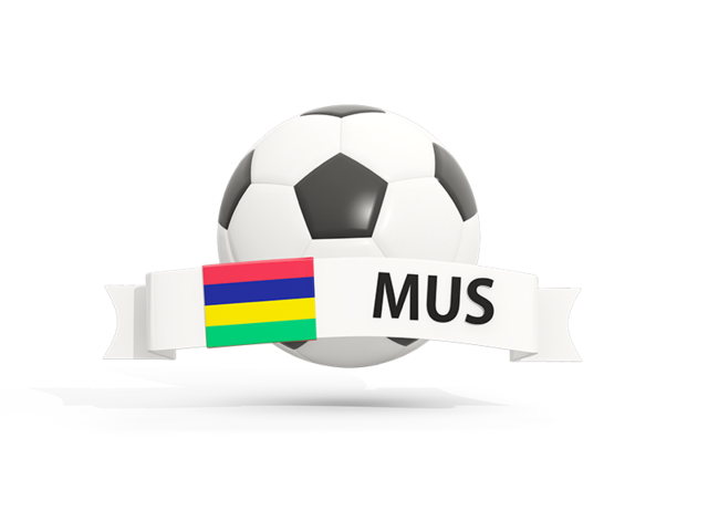 Football with banner. Download flag icon of Mauritius at PNG format