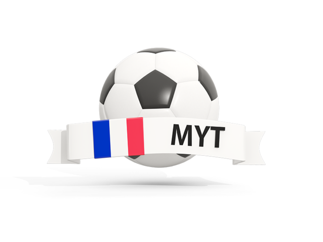 Football with banner. Download flag icon of Mayotte at PNG format
