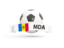 Moldova. Football with banner. Download icon.