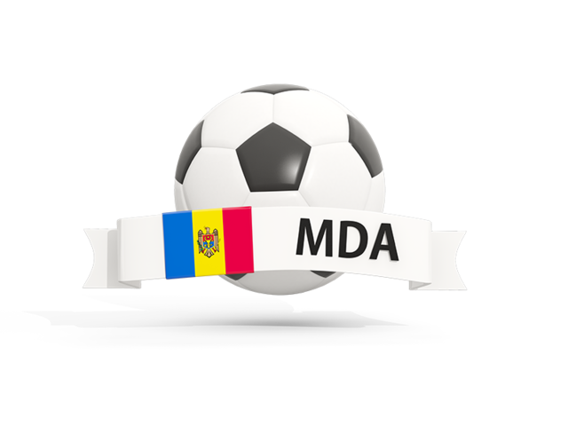 Football with banner. Download flag icon of Moldova at PNG format