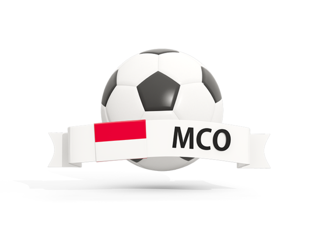 Football with banner. Download flag icon of Monaco at PNG format