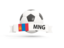 Mongolia. Football with banner. Download icon.