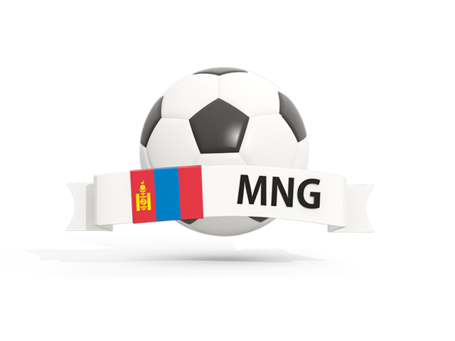 Футбольный мяч  с баннером. Скачать флаг. Монголия