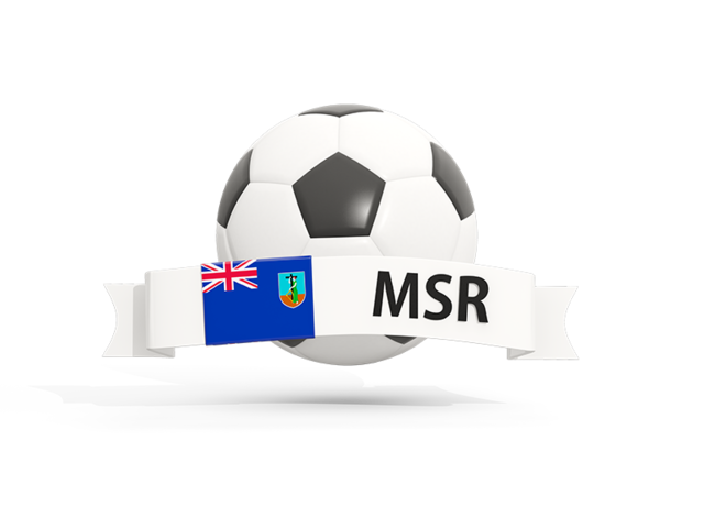 Football with banner. Download flag icon of Montserrat at PNG format