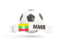 Myanmar. Football with banner. Download icon.