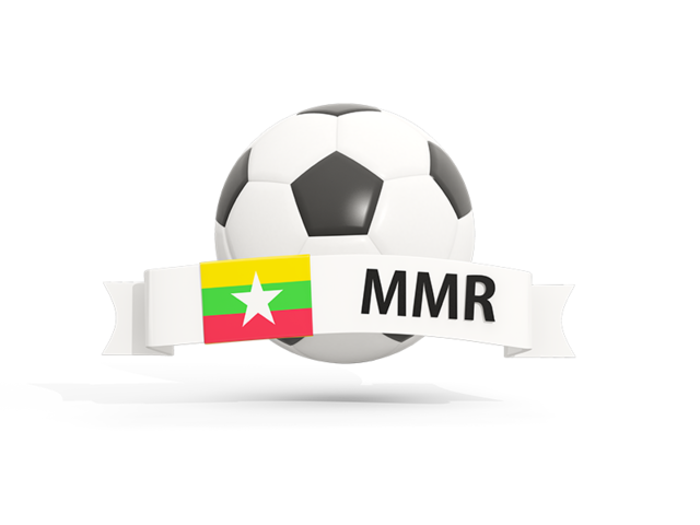 Football with banner. Download flag icon of Myanmar at PNG format
