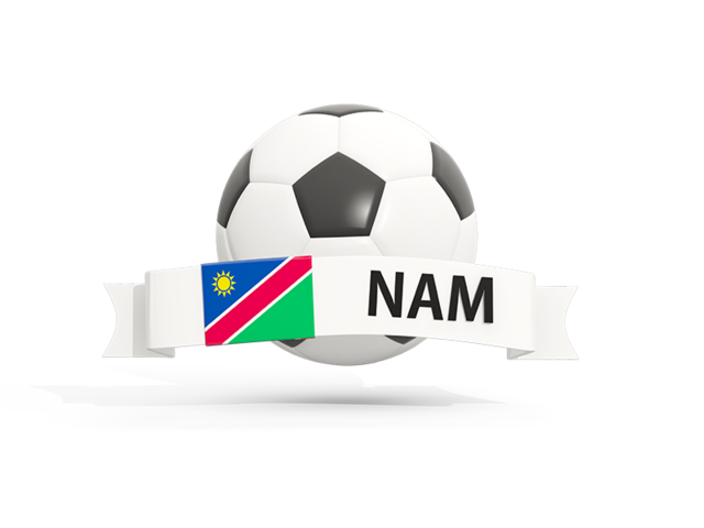 Football with banner. Download flag icon of Namibia at PNG format