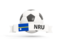 Nauru. Football with banner. Download icon.