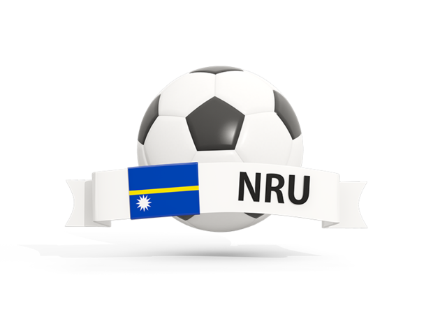Football with banner. Download flag icon of Nauru at PNG format