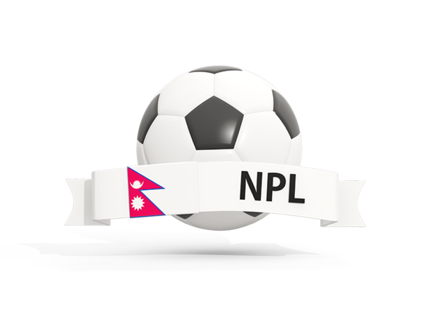 Football with banner. Download flag icon of Nepal at PNG format