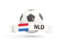 Netherlands. Football with banner. Download icon.