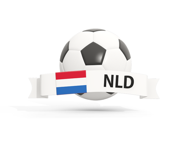 Football with banner. Download flag icon of Netherlands at PNG format