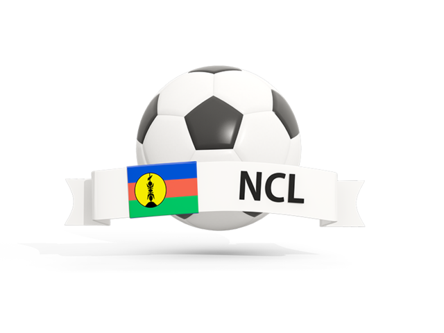 Football with banner. Download flag icon of New Caledonia at PNG format