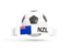 New Zealand. Football with banner. Download icon.