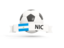 Nicaragua. Football with banner. Download icon.