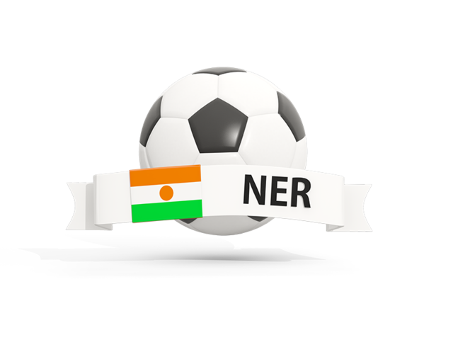 Football with banner. Download flag icon of Niger at PNG format