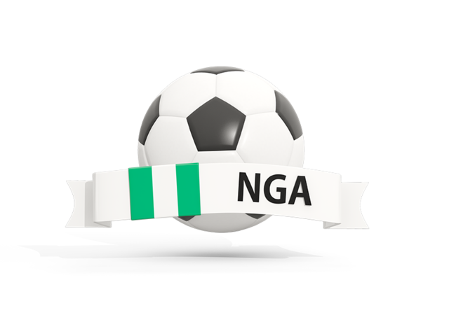 Football with banner. Download flag icon of Nigeria at PNG format