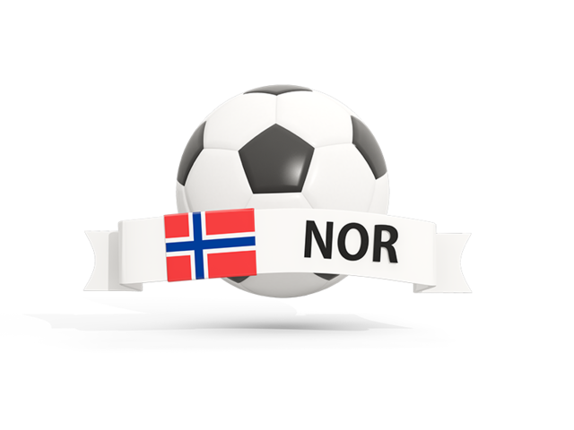 Футбольный мяч  с баннером. Скачать флаг. Норвегия