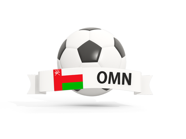 Football with banner. Download flag icon of Oman at PNG format