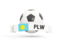 Palau. Football with banner. Download icon.