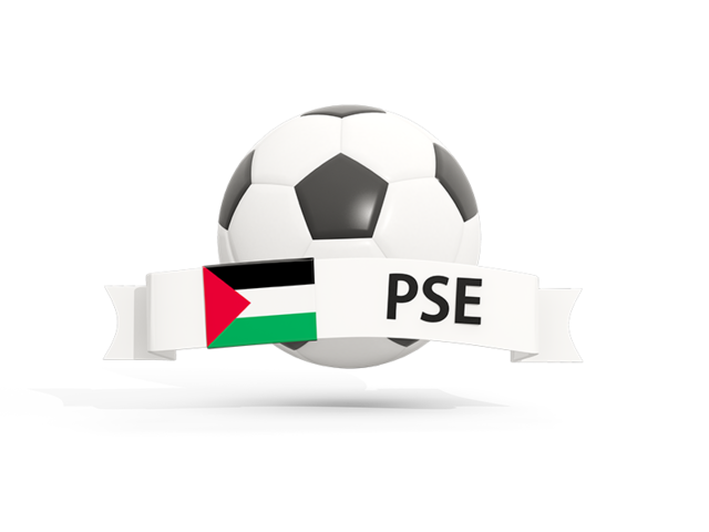 Football with banner. Download flag icon of Palestinian territories at PNG format