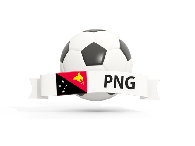 Football with banner. Download flag icon of Papua New Guinea at PNG format