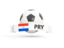 Paraguay. Football with banner. Download icon.