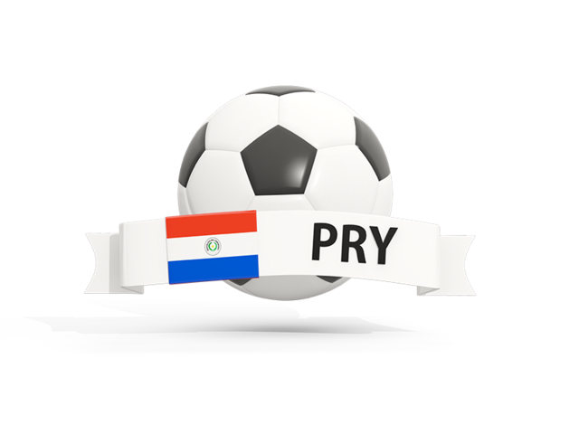 Football with banner. Download flag icon of Paraguay at PNG format