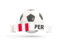 Peru. Football with banner. Download icon.