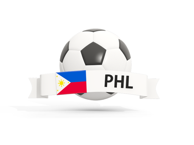 Football with banner. Download flag icon of Philippines at PNG format