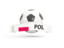 Poland. Football with banner. Download icon.