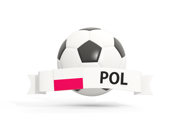 Football with banner. Download flag icon of Poland at PNG format
