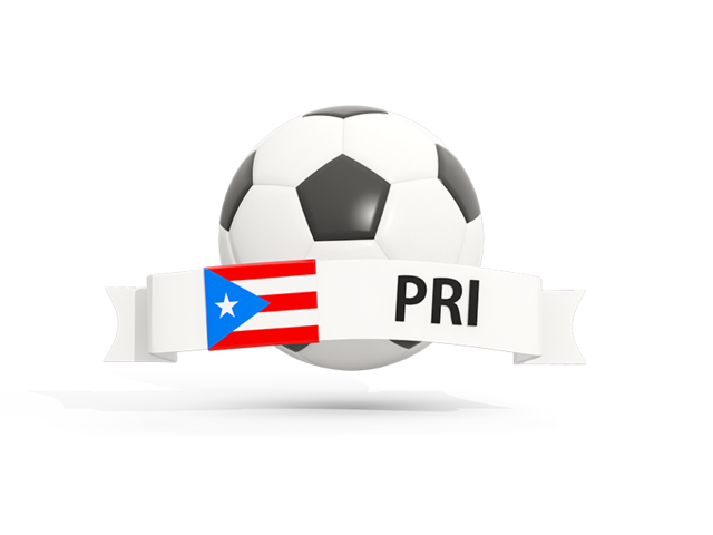 Футбольный мяч  с баннером. Скачать флаг. Пуэрто-Рико