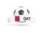 Qatar. Football with banner. Download icon.