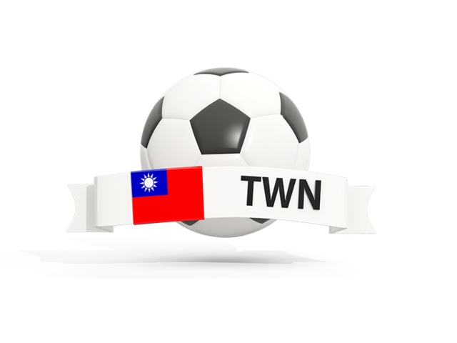 Football with banner. Download flag icon of Taiwan at PNG format