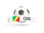 Republic of the Congo. Football with banner. Download icon.